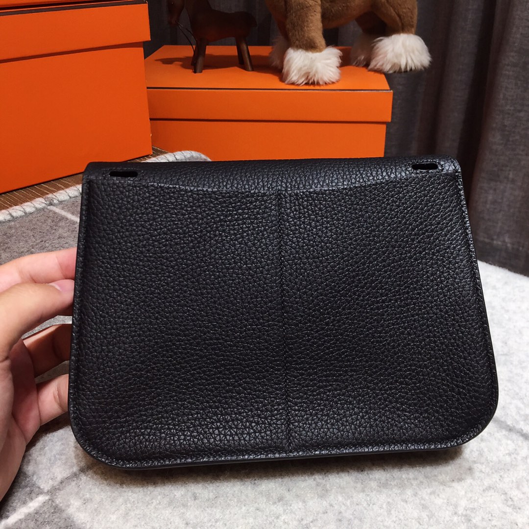 에르메스 미니 할잔백22 블랙 은장 끌레망스 가죽